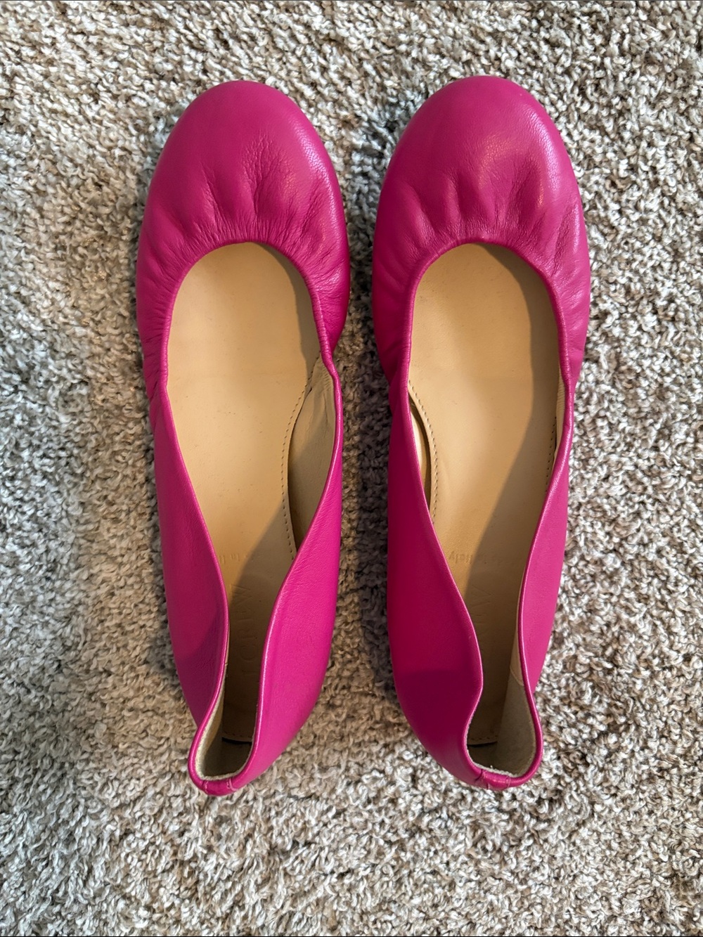 J. Crew Pink Leather Ballet Flats